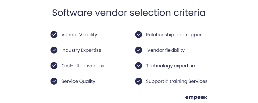 RPM software vendor selection criteria