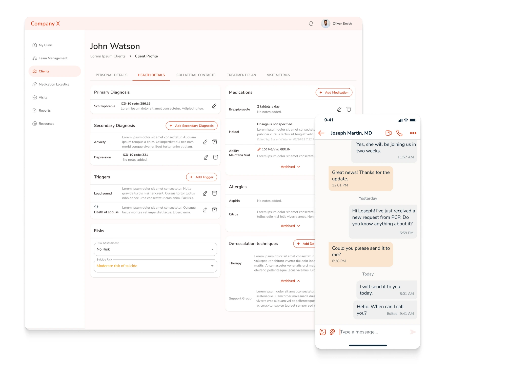 UI/UX for Digital Mental Health Solution, mobile and desktop