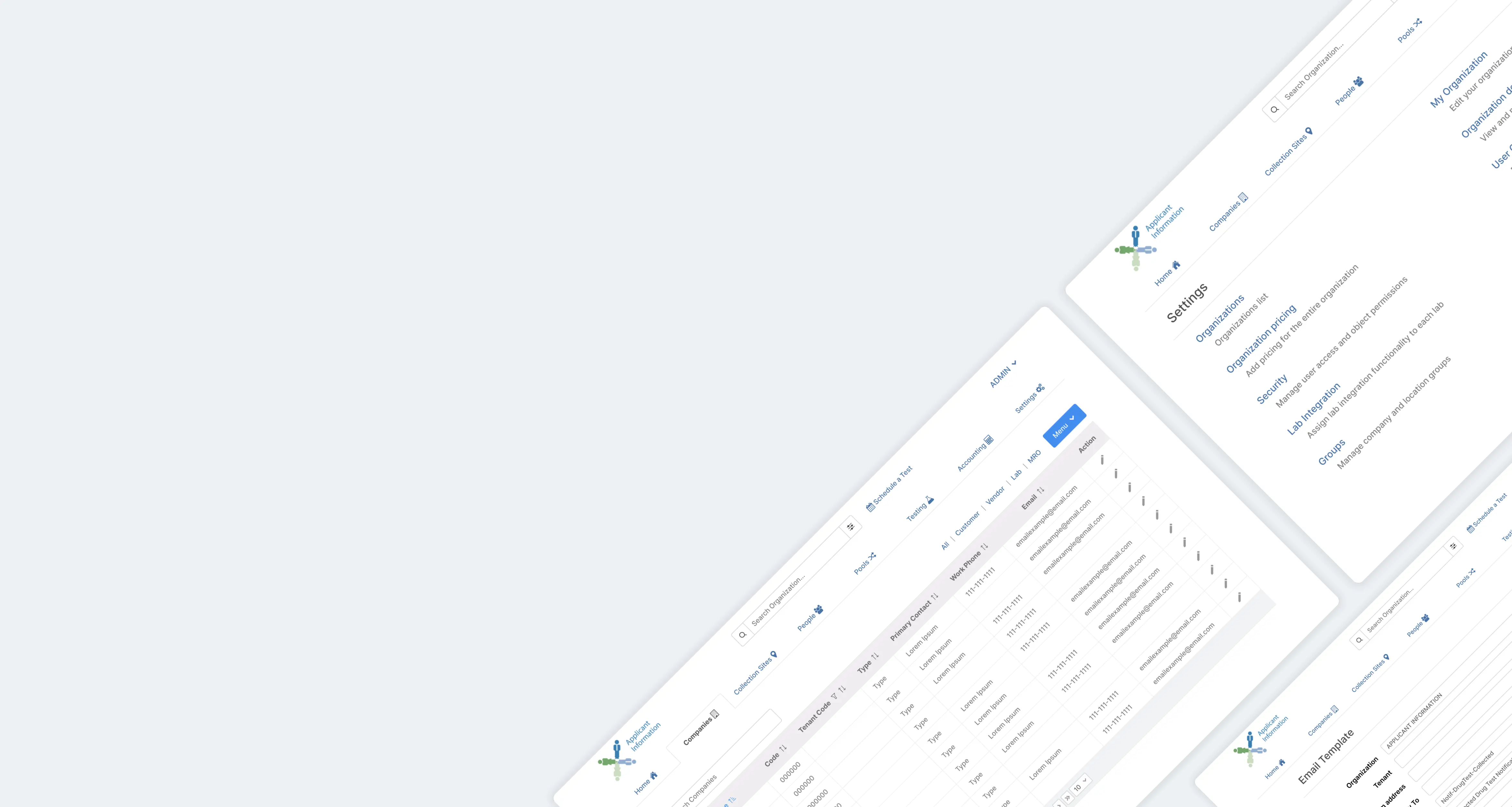 User interface for lab testing platform